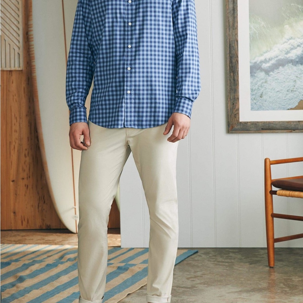 Faherty Men's Blue Checkered Shirt